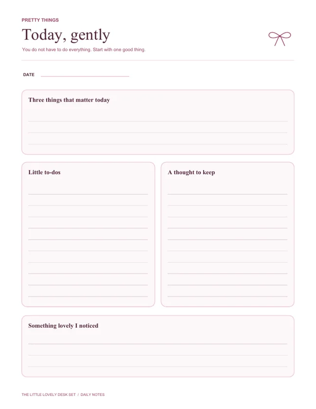 Actual Desk Set printable 2