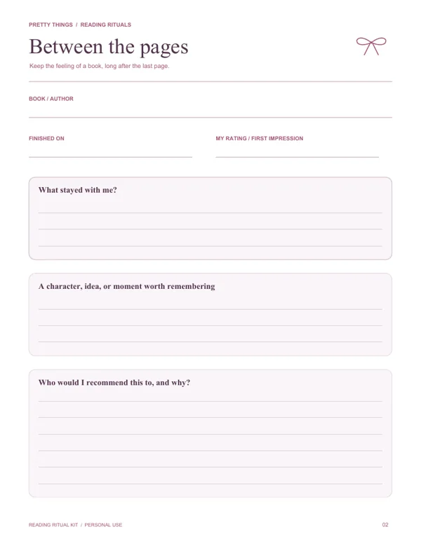 Actual Reading Ritual Kit page 2, not yet on sale