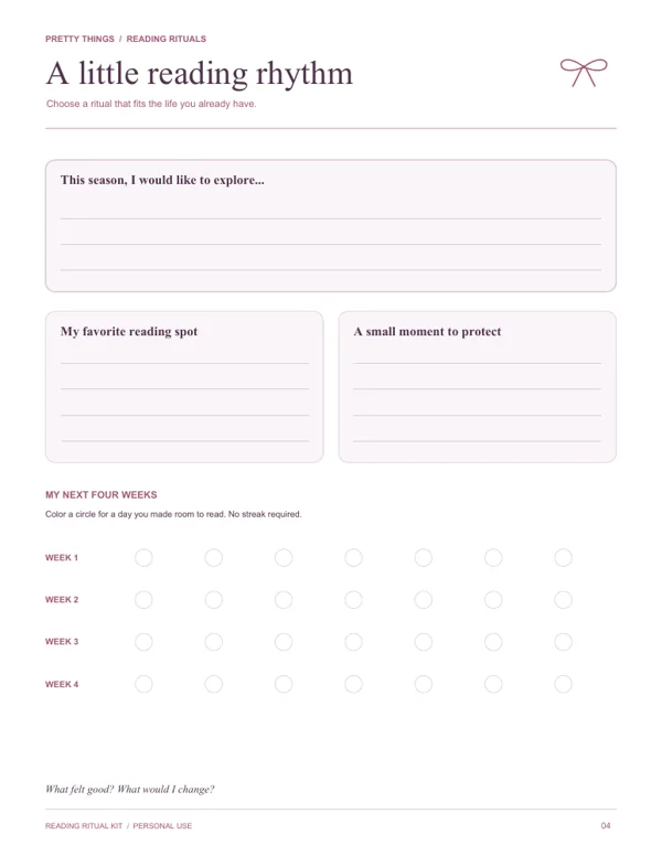 Actual Reading Ritual Kit page 4, not yet on sale
